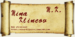 Mina Klincov vizit kartica